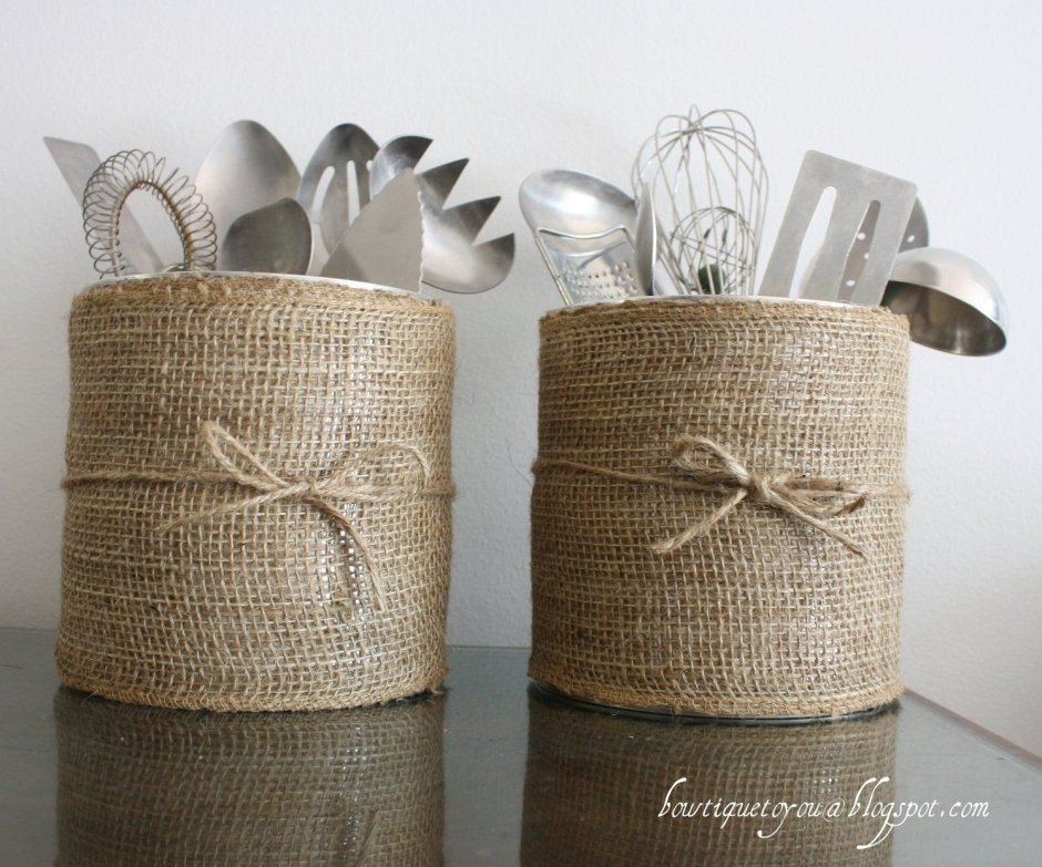 Декор шпагатом и мешковиной