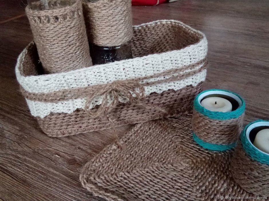 Плетеные корзины из джута своими
