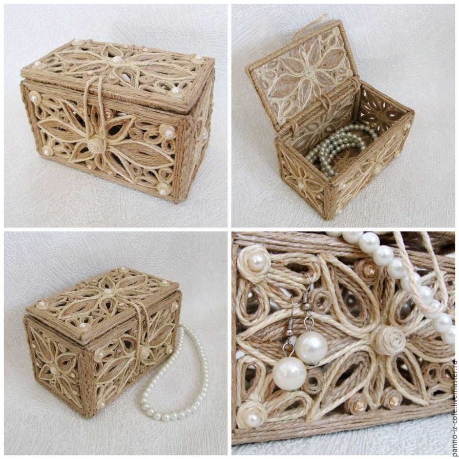 Шкатулка джутовая филигрань мастер