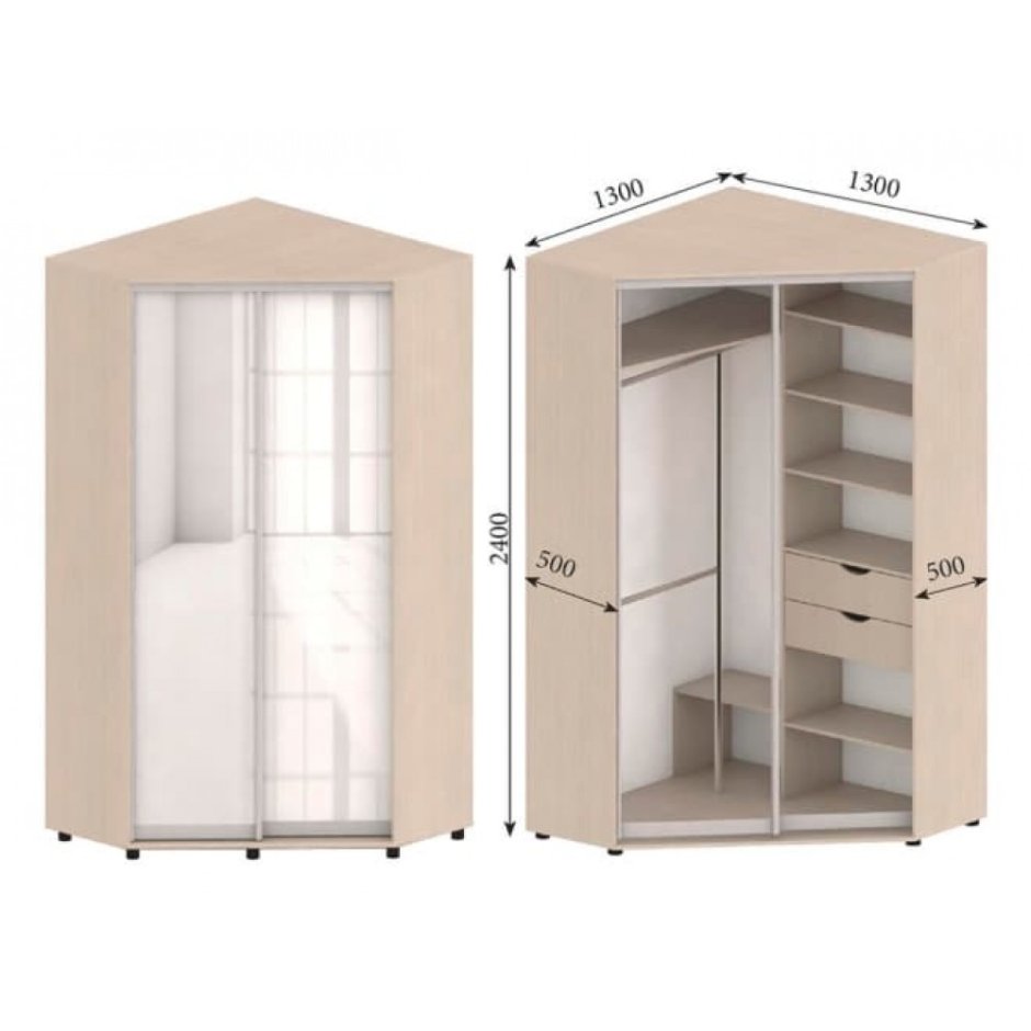 Угловой шкаф 1100х1100 глубина 600