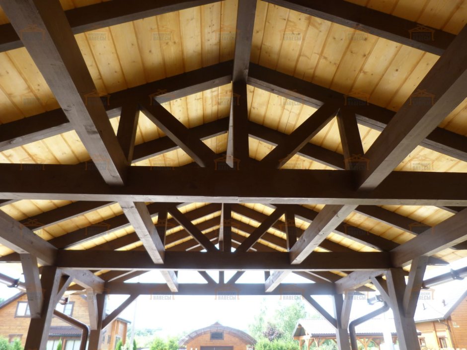 Фермы для навеса из дерева