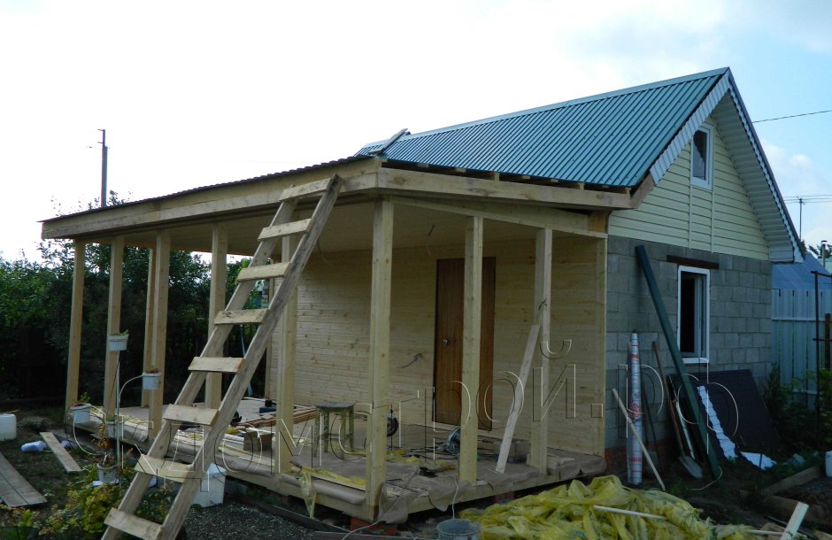 Каркасно щитовая пристройка к дому