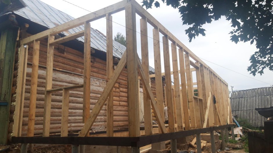 Каркасная пристройка к каркасному дому
