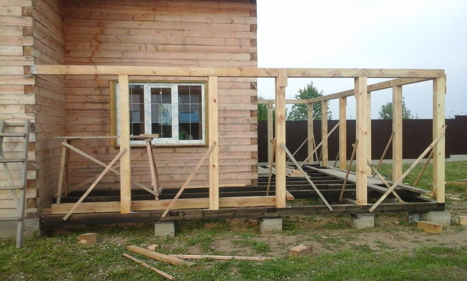 Каркасная веранда к дому