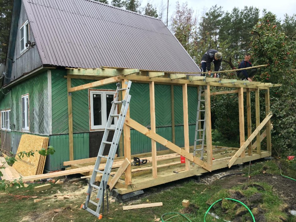 Каркасная пристройка к дому