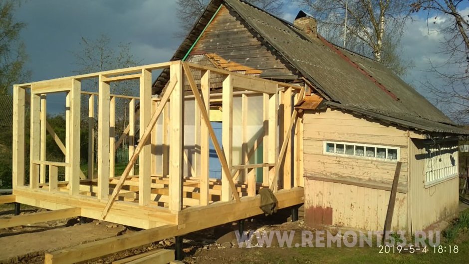 Каркасная пристройка к каркасному дому