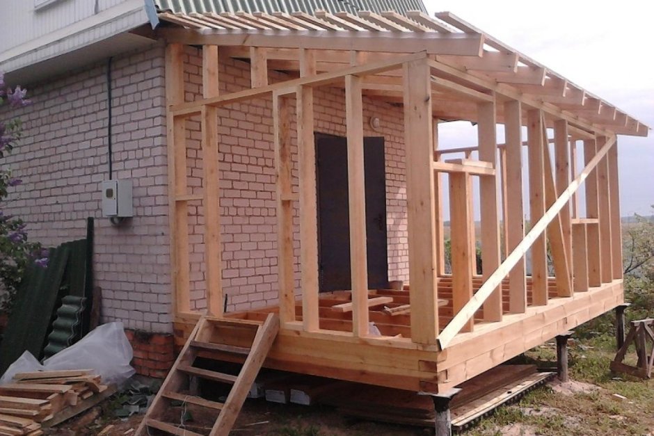 Пристрой к дому каркасный