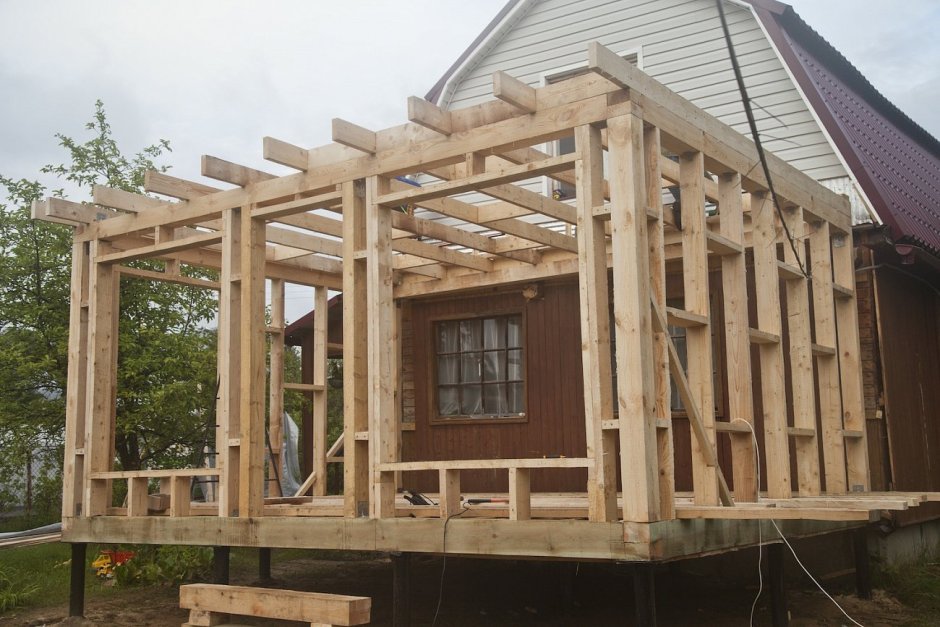 Пристройка к деревянному дому