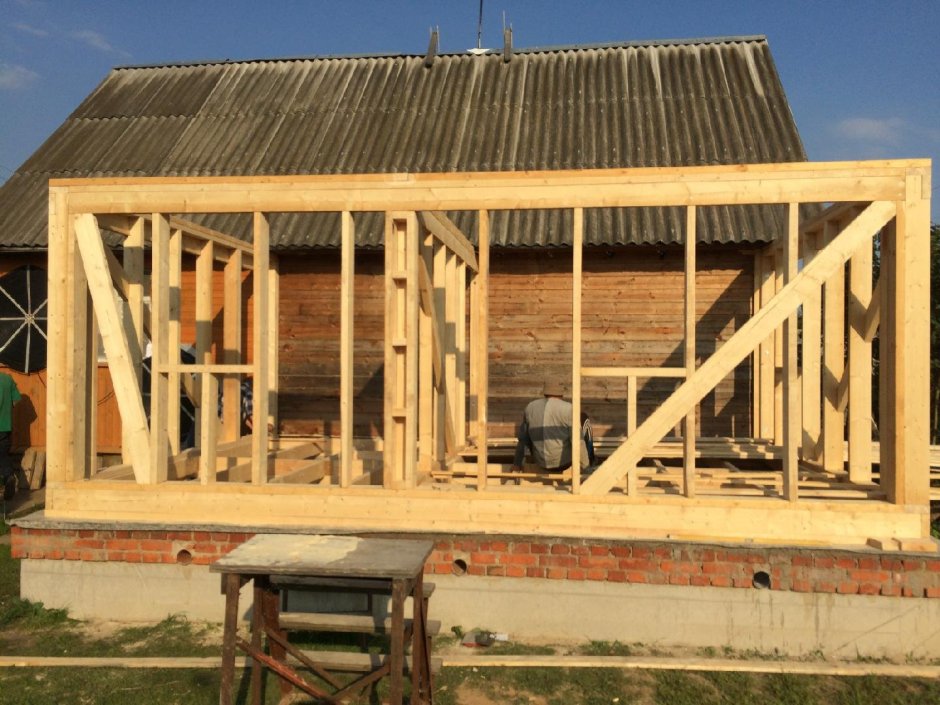 Каркасная пристройка к дому