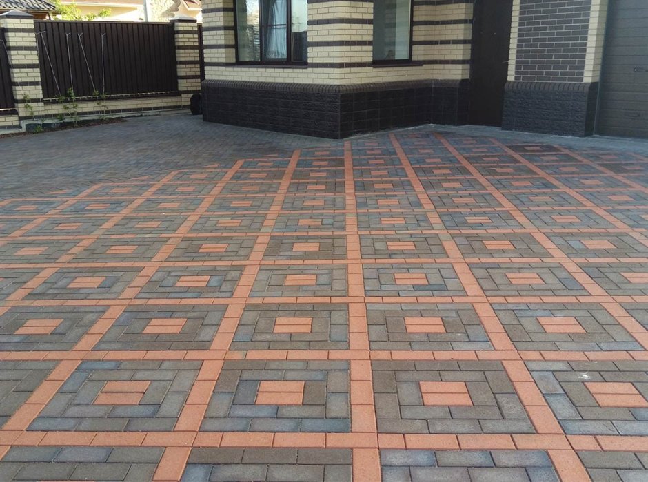 Узоры из брусчатки кирпичик