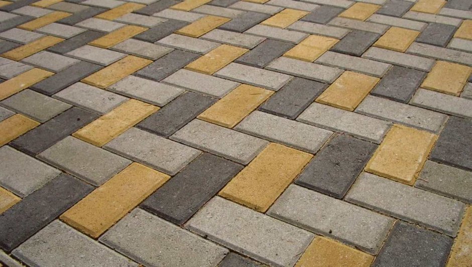 Тротуарная плитка 200х100х60мм брусчатка комбинация укладки
