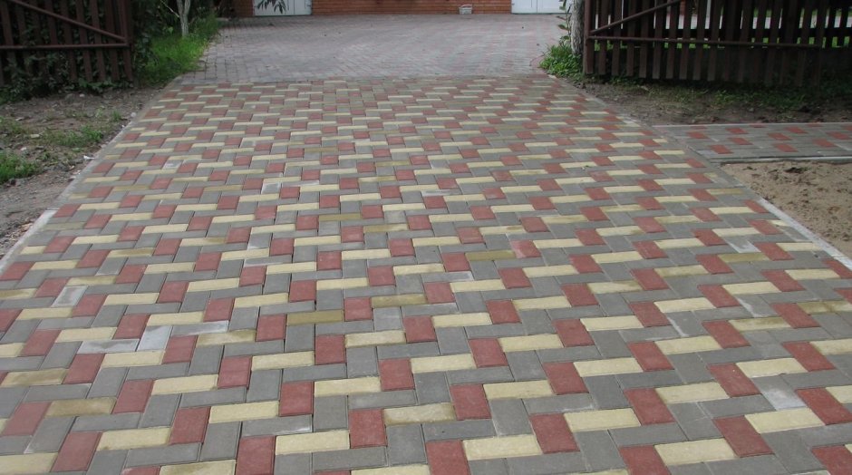 Плитка тротуарная 200х100х60 укладка