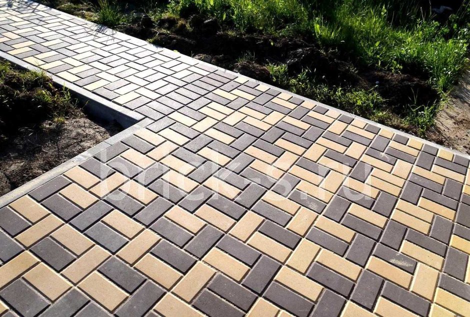 Тротуарная плитка 200х100х60мм брусчатка комбинация укладки