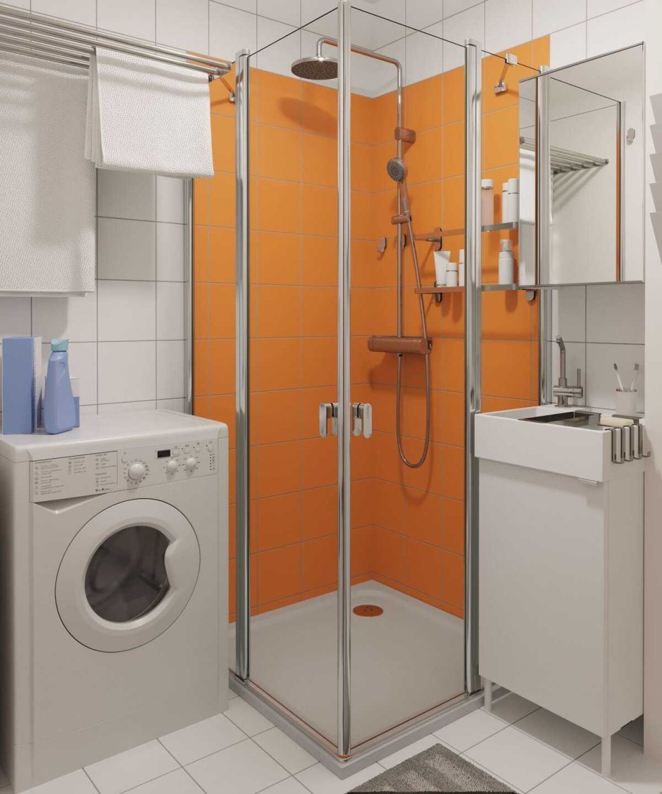 Компактный санузел с душевой