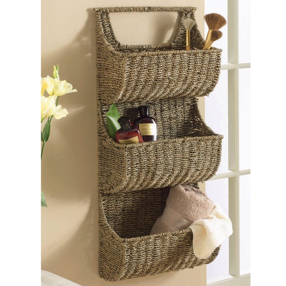 Вязаный органайзер на стену