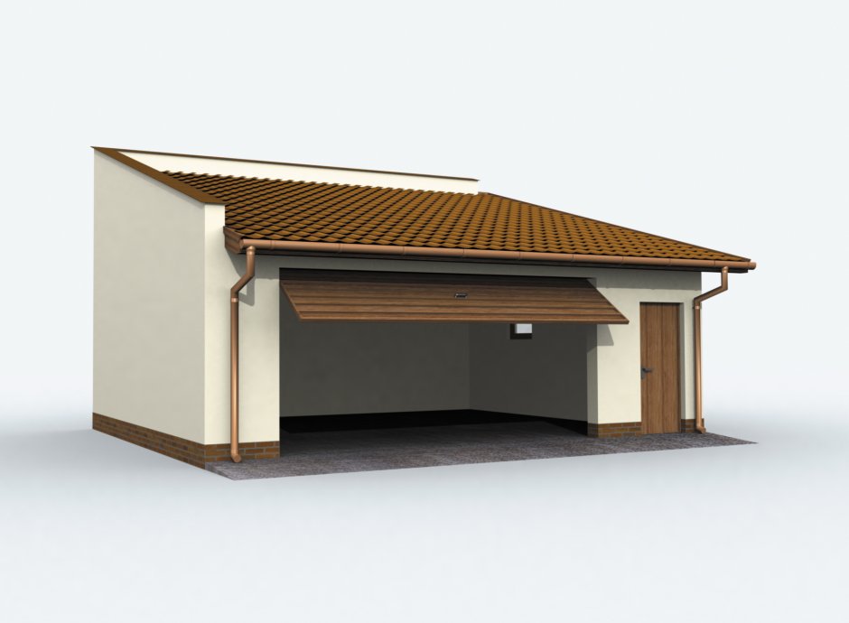 Гараж 6 на 8 с односкатной крышей