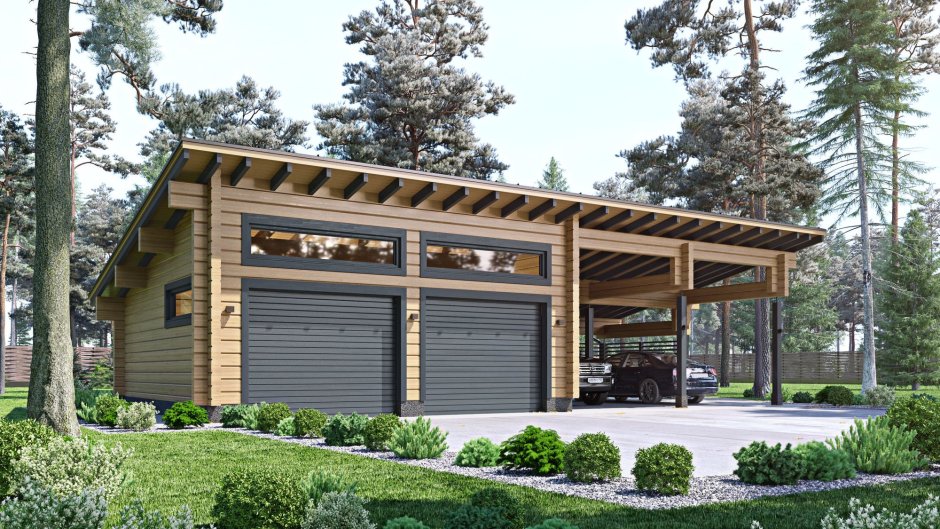 Финский дом баня с односкатной крышей