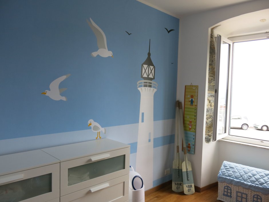 Стена в морском стиле в детском саду