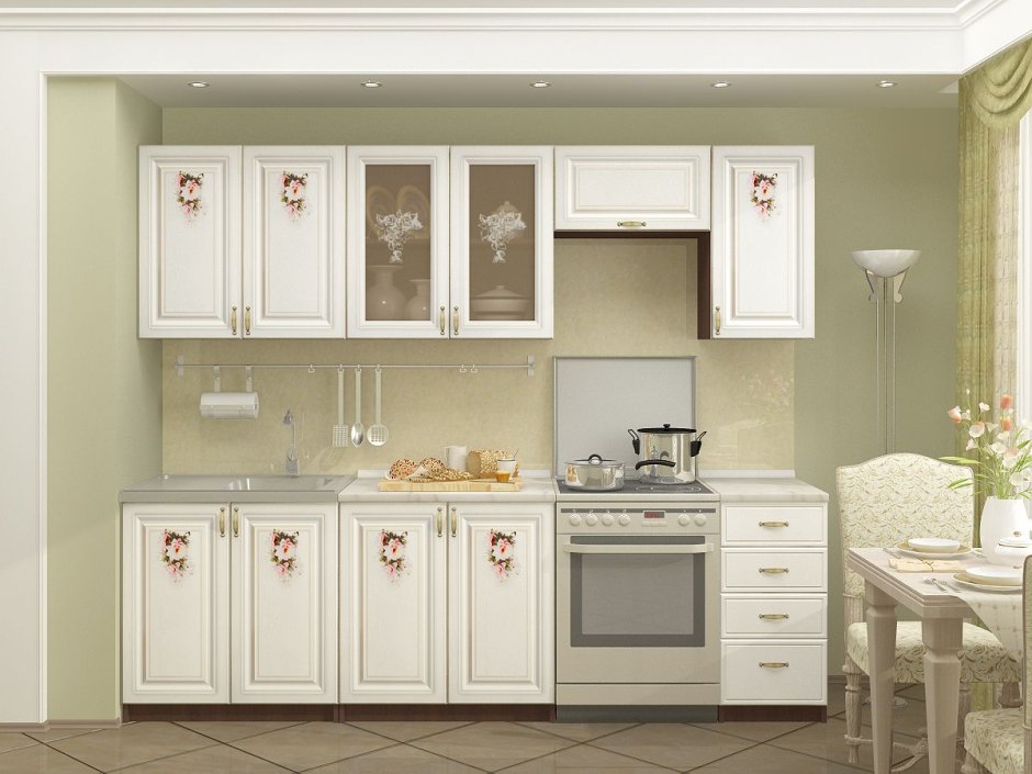 Кухня Лиза 1 МДФ 2.0М Сандал/белый