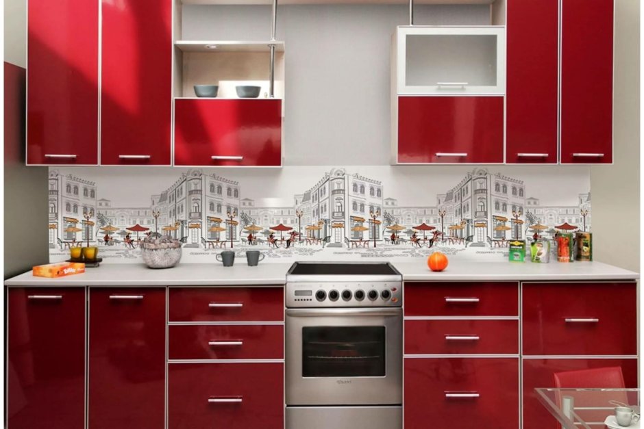 Красные кухни