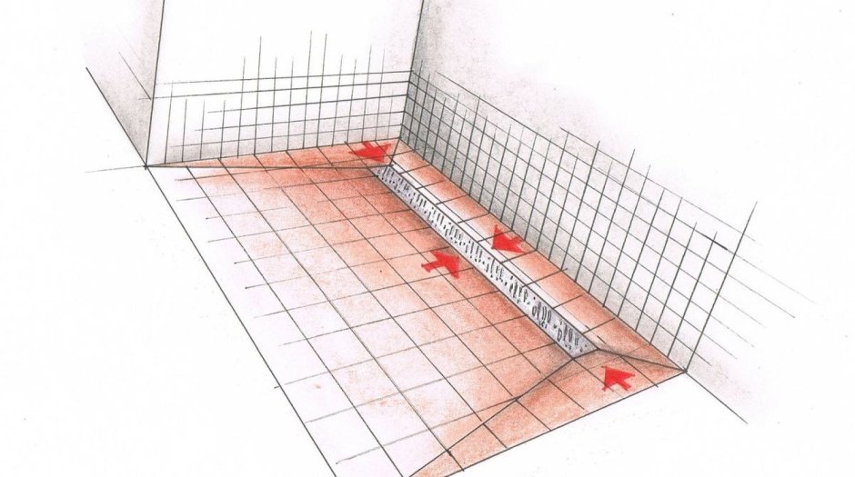 Схема монтажа душевого трапа