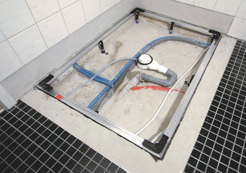 Душевых поддонов (стяжка с уклоном к трапу)