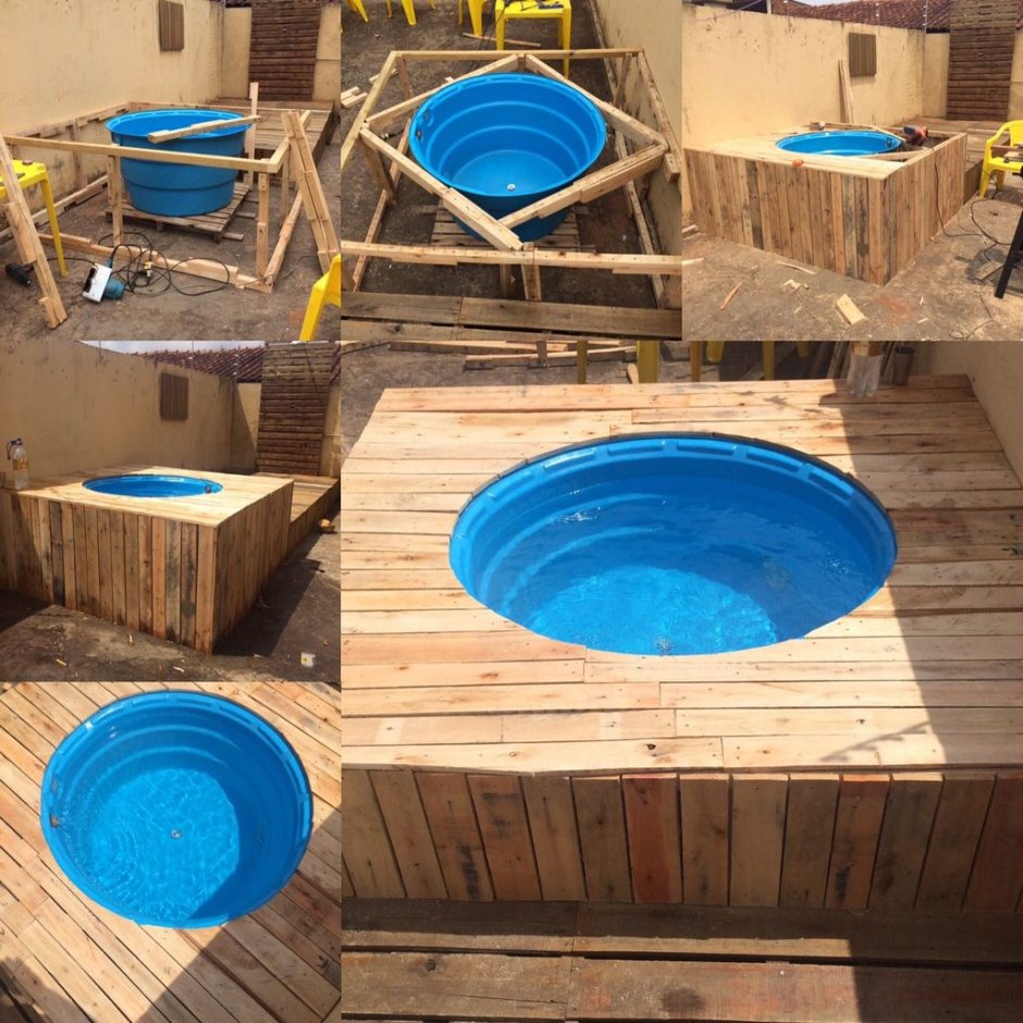 Бассейн из поддонов