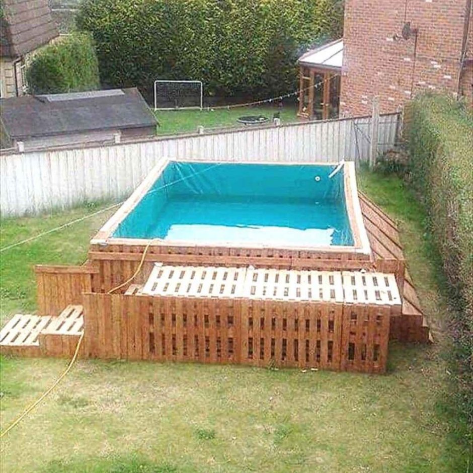 Каркасный бассейн из поддонов