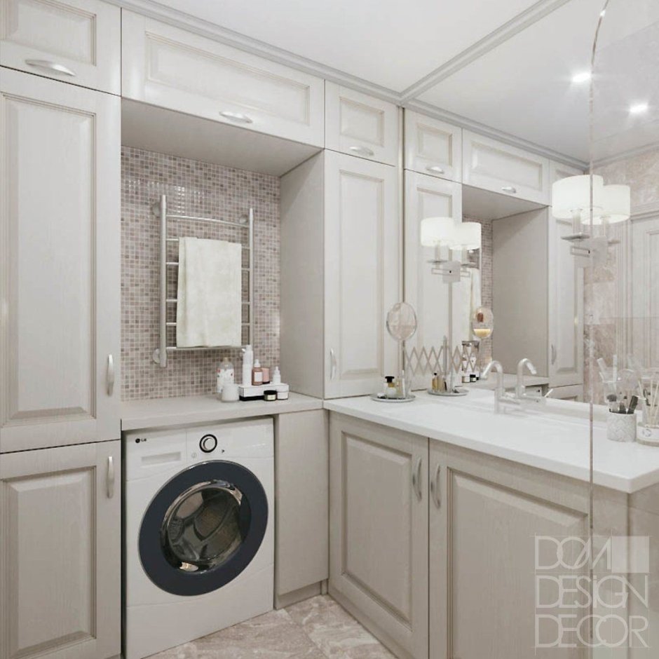 Ванная со стиральной машиной в стиле Неоклассика