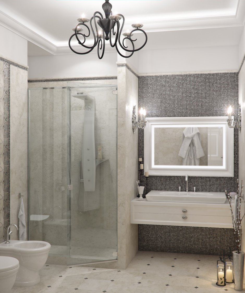 Ванная в стиле неоклассики