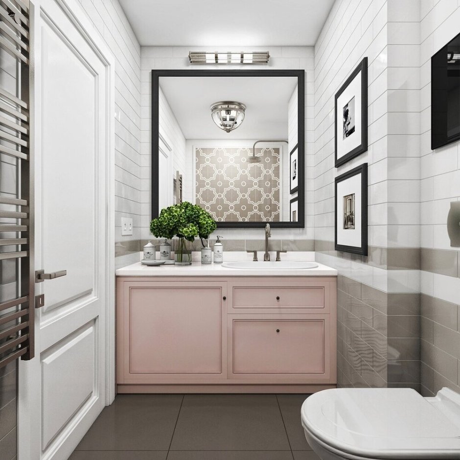 Ванная 4 кв м в стиле Неоклассика