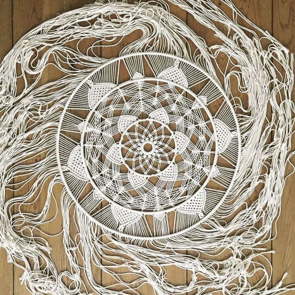 Круглое панно макраме