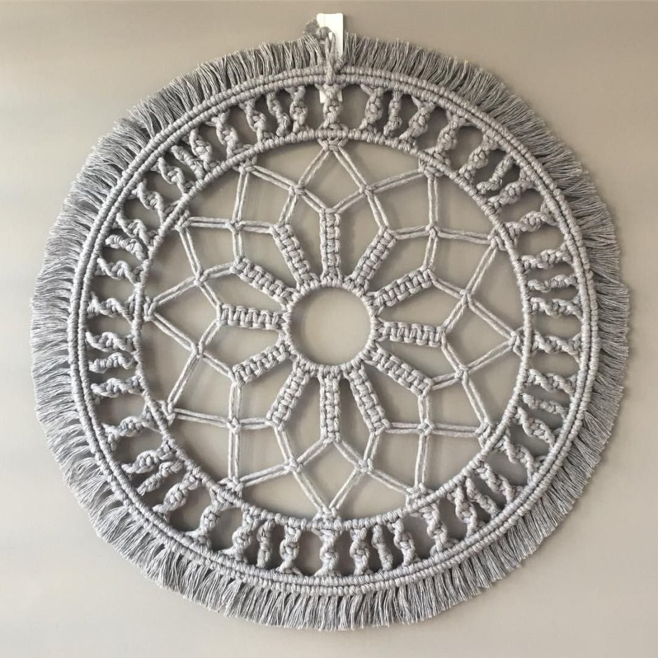 Круглое панно макраме
