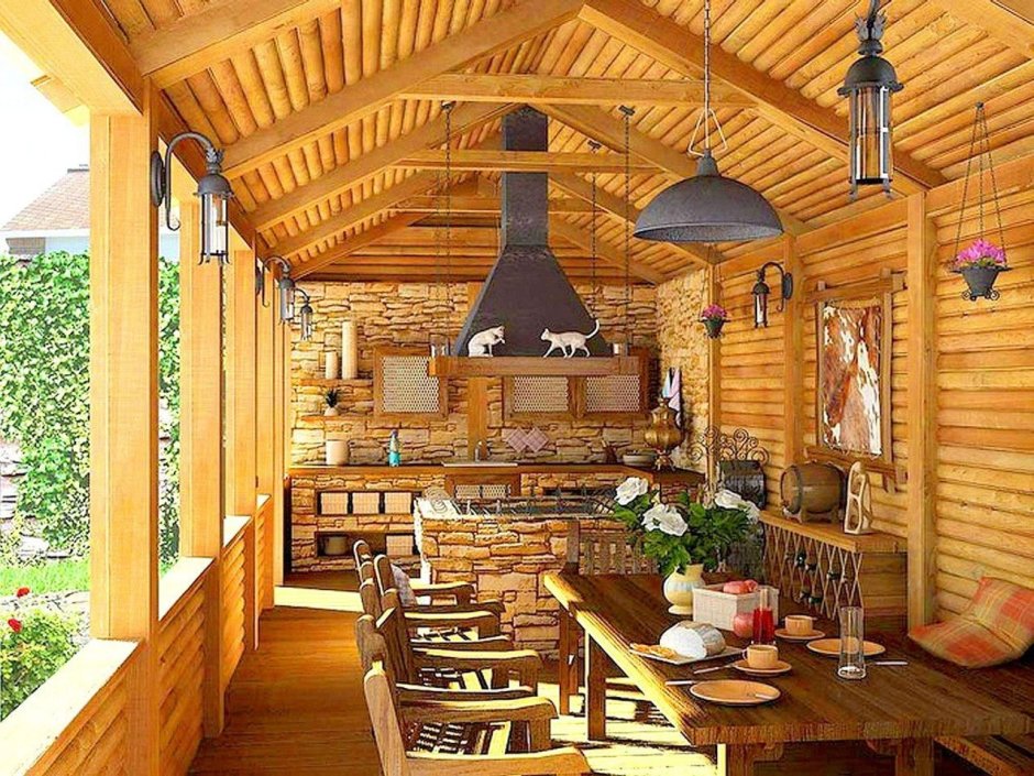 Дачная таверна летняя кухня