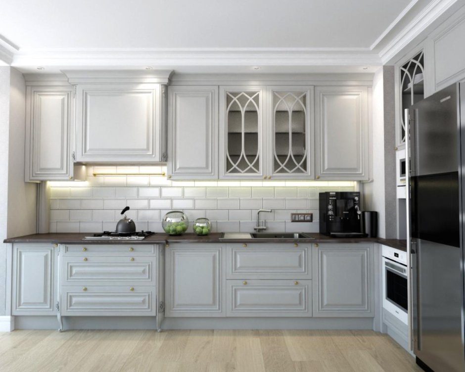 Фасад кухни Неоклассика белый