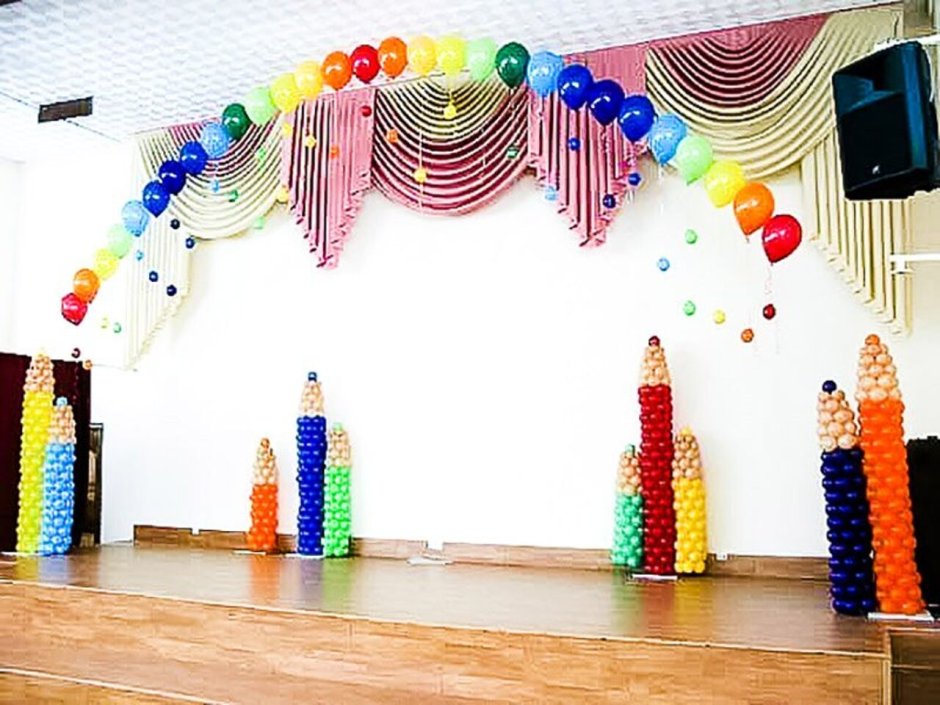 Украшение сцены на выпускной в детском саду