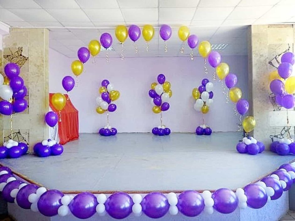 Украшение шарами на выпускной