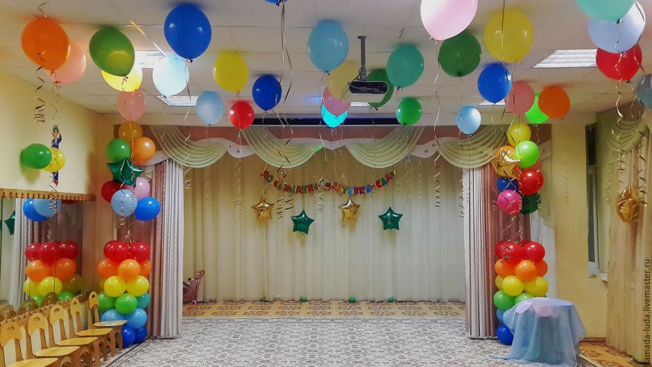 Украшение зала на выпускной в детском саду шарами