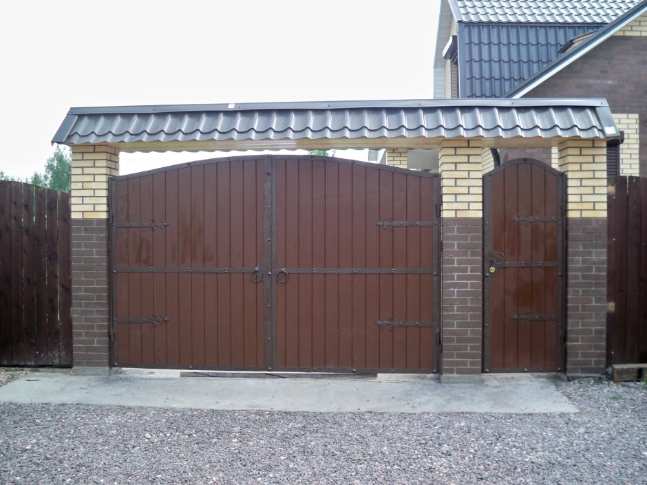 Уличные ворота с калиткой