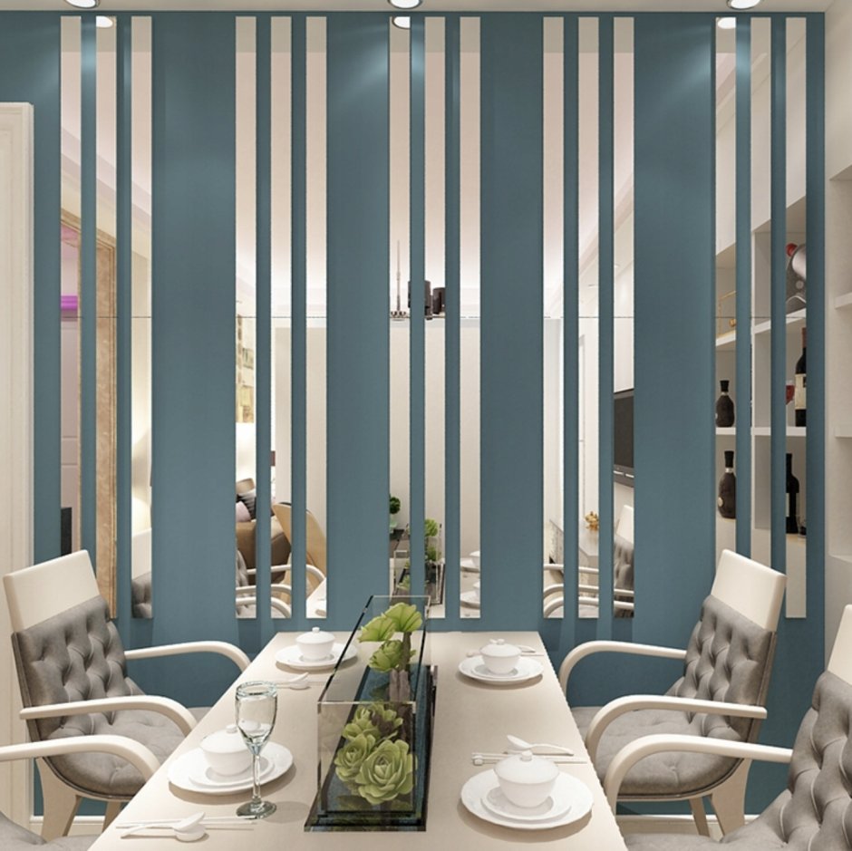 Зеркальные полоски на стену