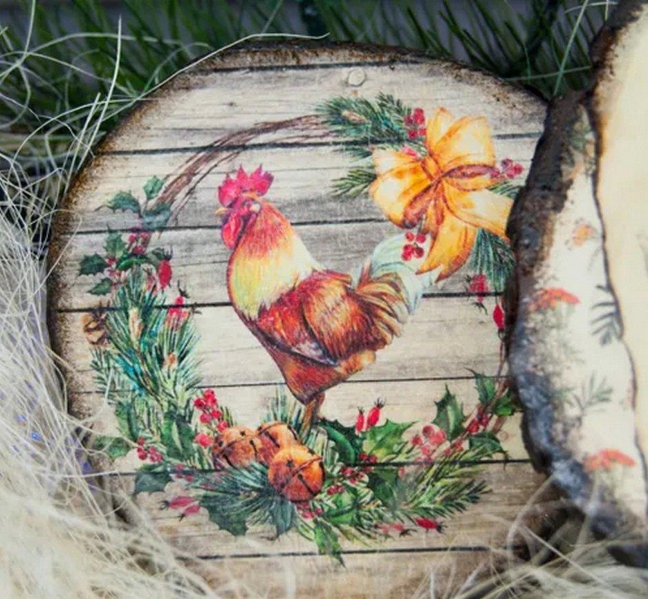 Декупаж на спиле дерева