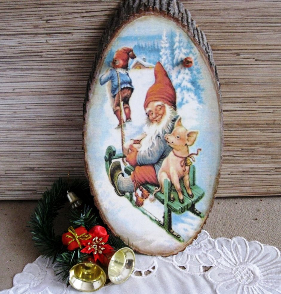 Декупаж на спиле дерева