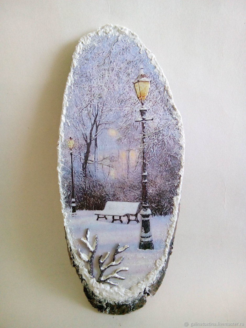 Декупаж на спиле дерева