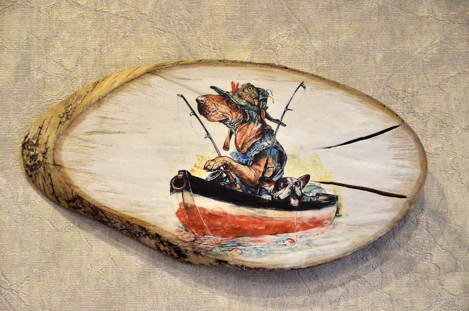 Декупаж на спиле дерева