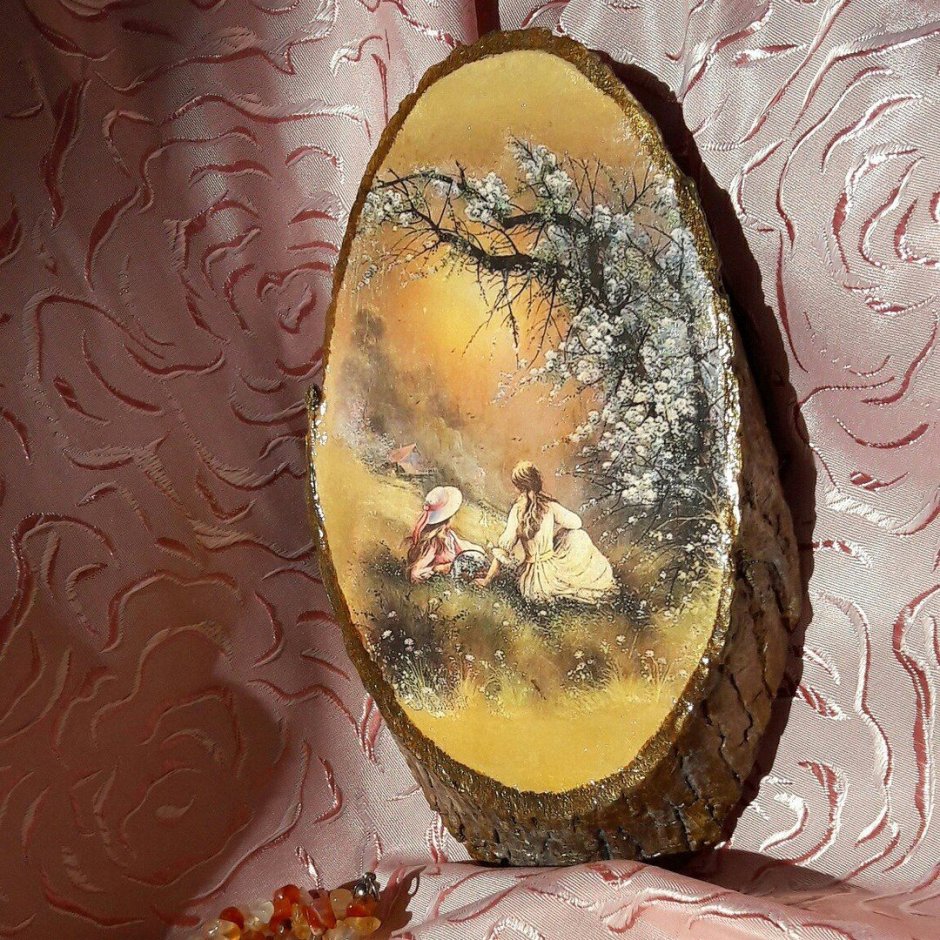 Декупаж на спиле дерева