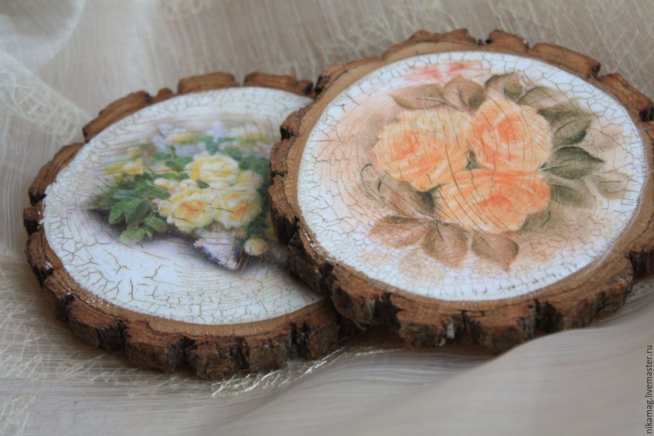 Декупаж на спиле дерева