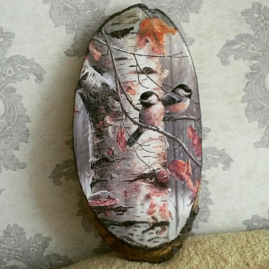 Живопись на срезе дерева