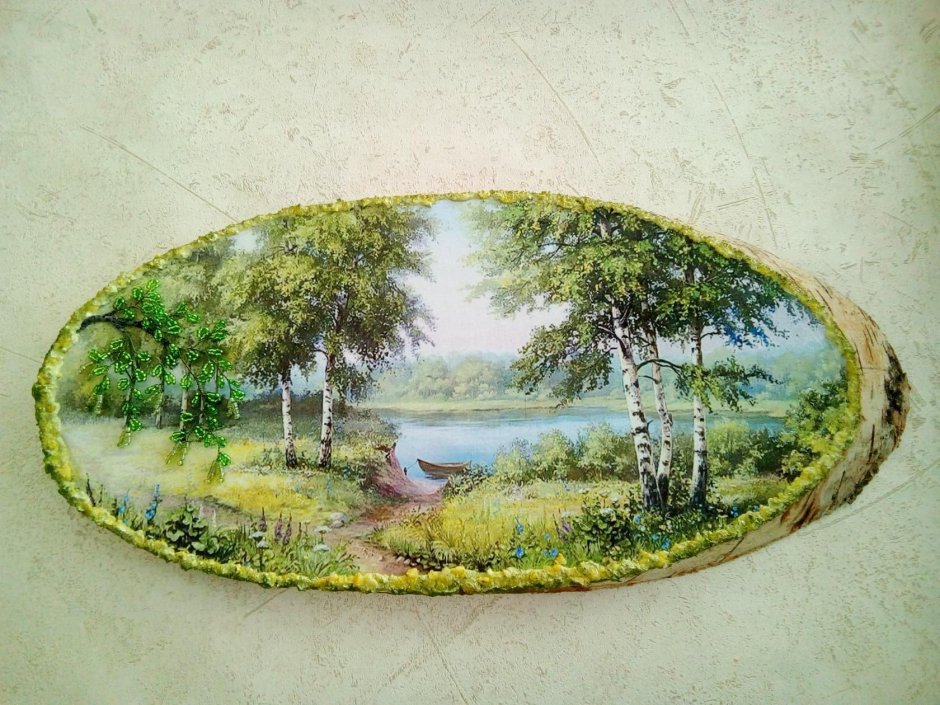 Живопись на спиле дерева