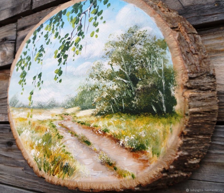 Живопись на спиле дерева