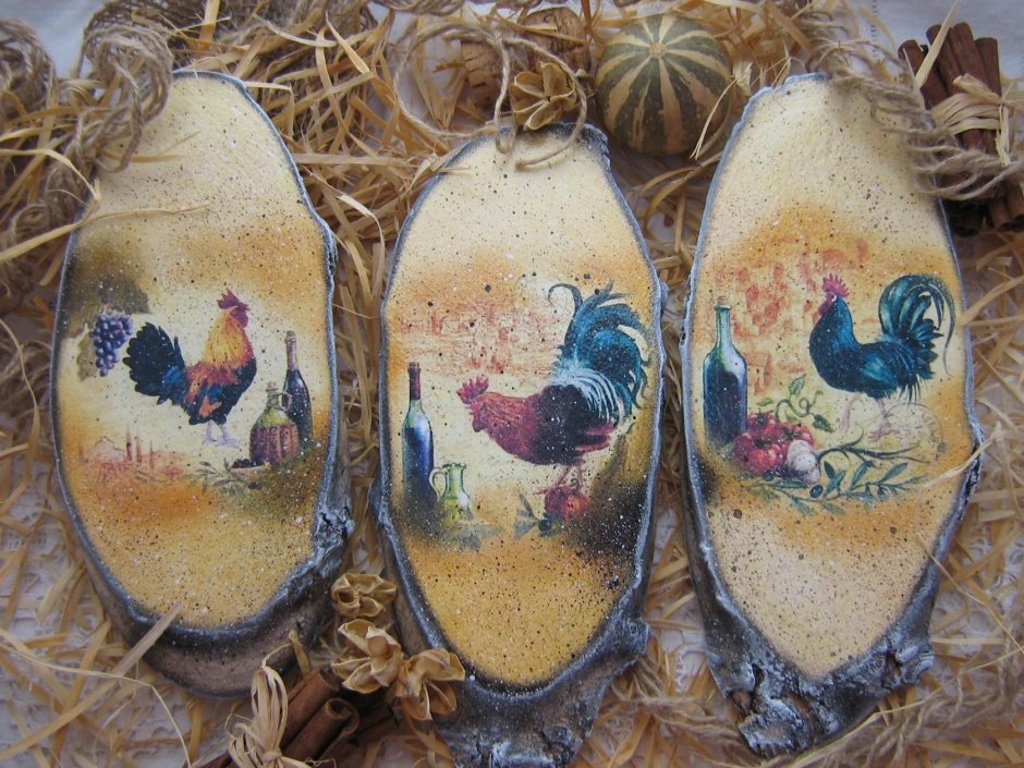 Декупаж в стиле Прованс на спиле дерева